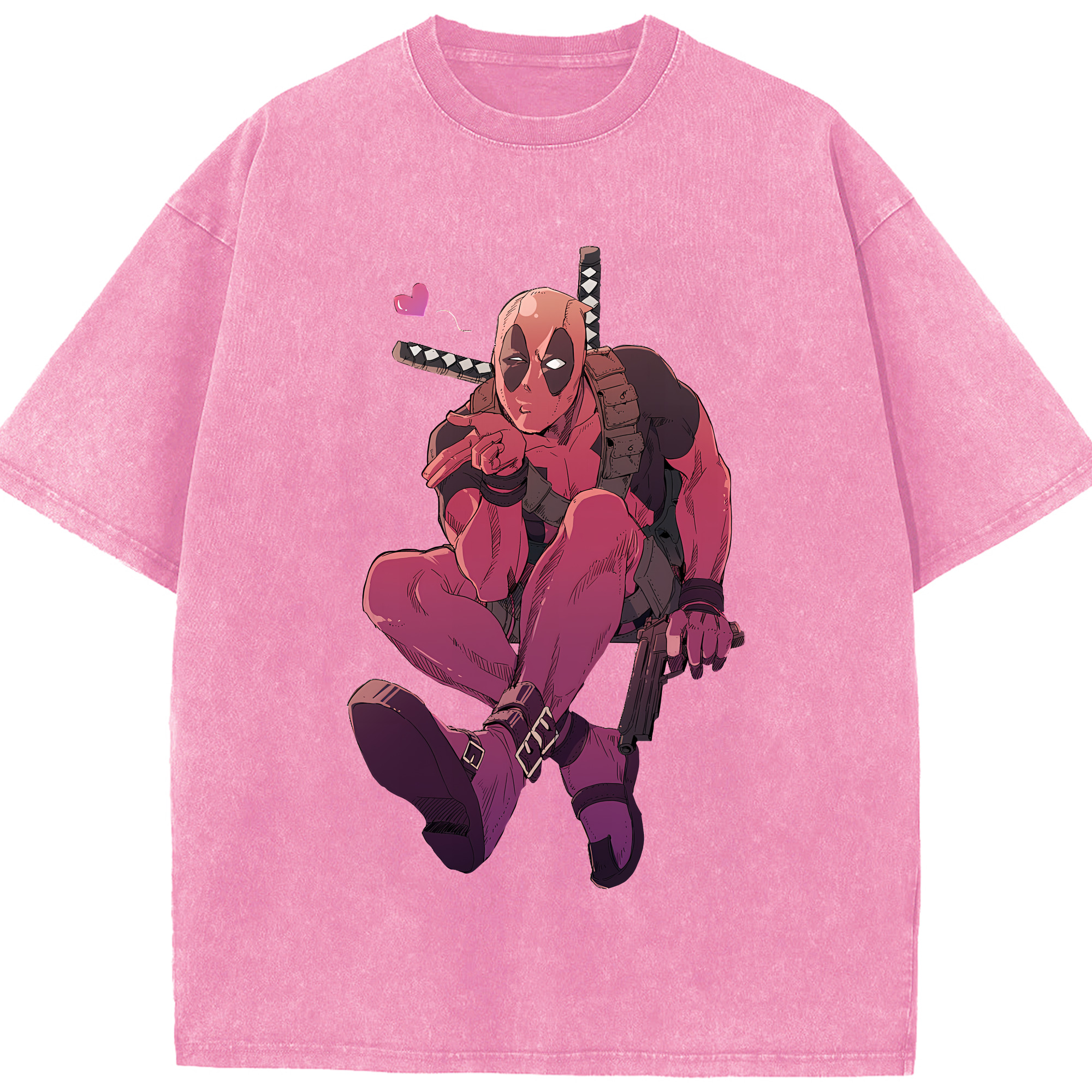 （画像用） Deadpool デッドプール 綿100% ヴィンテージ風 半袖Tシャツ（フロントプリント）
